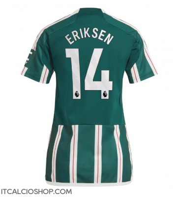 Manchester United Christian Eriksen #14 Seconda Maglia Femmina 2023-24 Manica Corta